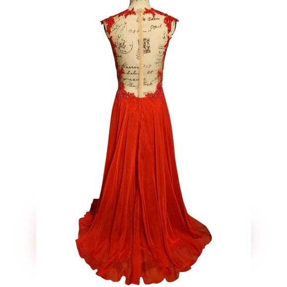Aspeed Red Lace Prom Dress - Picture 6 of 8